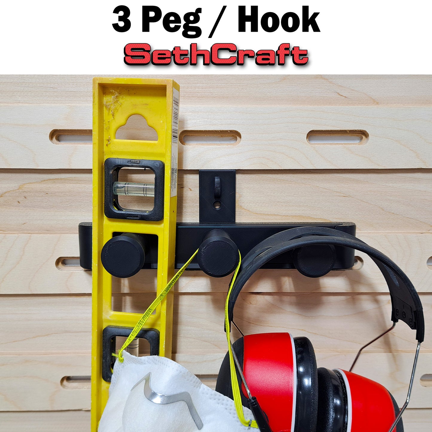 3 Peg Hook Holder - French Cleat
