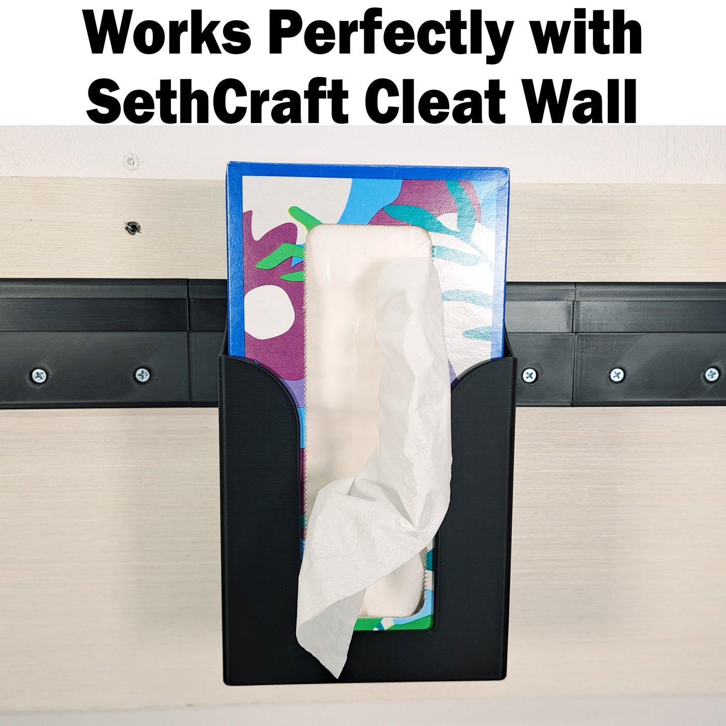 Large Tissue Box Holder - French Cleat