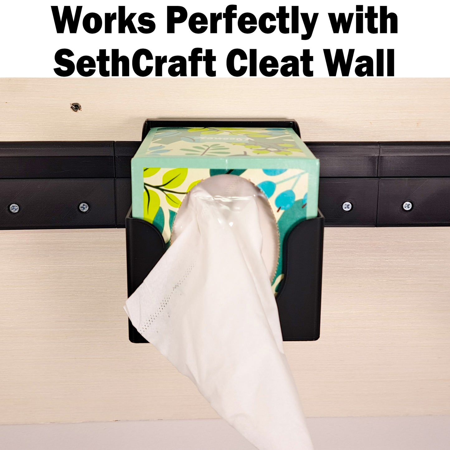 Small Tissue Box Holder - French Cleat
