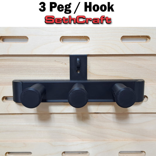 3 Peg Hook Holder - French Cleat